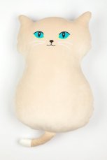Plyšový polštářek kočička béžová vyplň duté vlákno 52cm