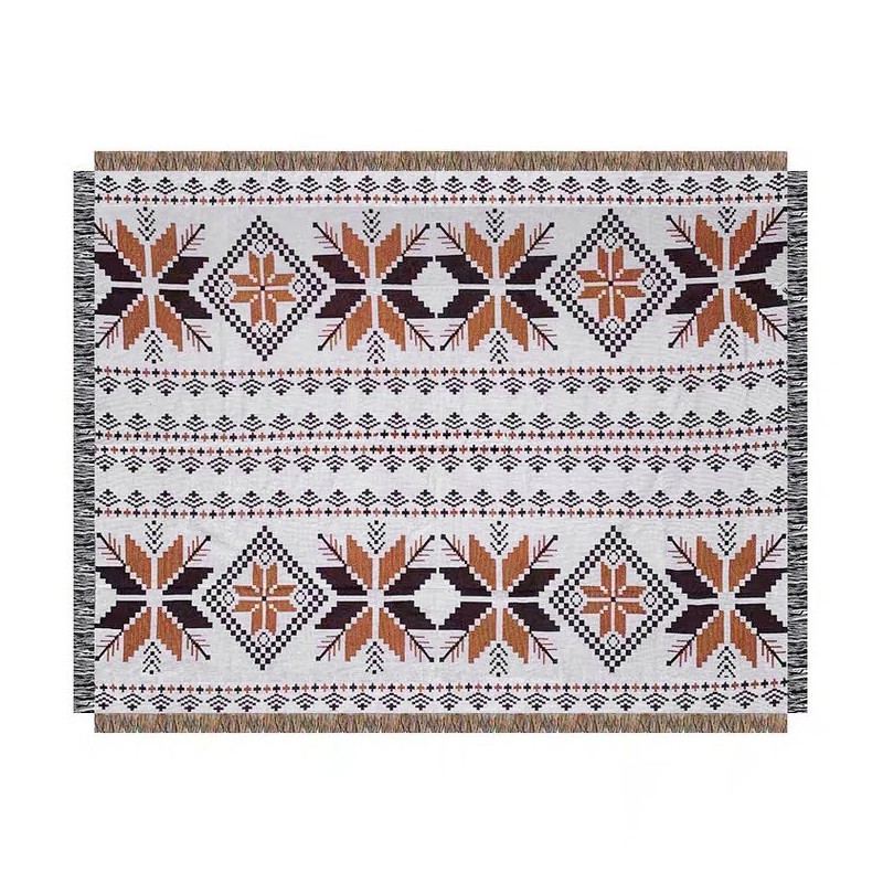 Deka Boho s třásněmi 130x180cm 1 tmavá