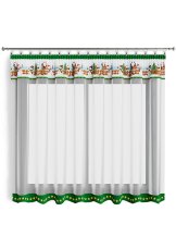 Hotová vánoční záclona 300x140cm - Sněhuláci zelení Hotová vánoční záclona 300x140cm - Sněhuláci zelení