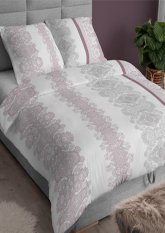 Bavlněné saténové povlečení 140x200 +70x90 - Ornamenty růžovo/šedé 3559 A Bavlněné saténové povlečení 140x200 +70x90 - Ornamenty růžovo/šedé 3559 A