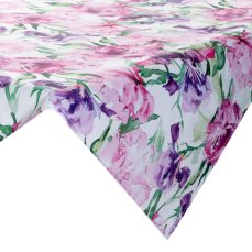 Ubrus na stůl 85x85cm - Květy růžové a fialové na bílém Ubrus na stůl 85x85cm - Květy růžové a fialové na bílém