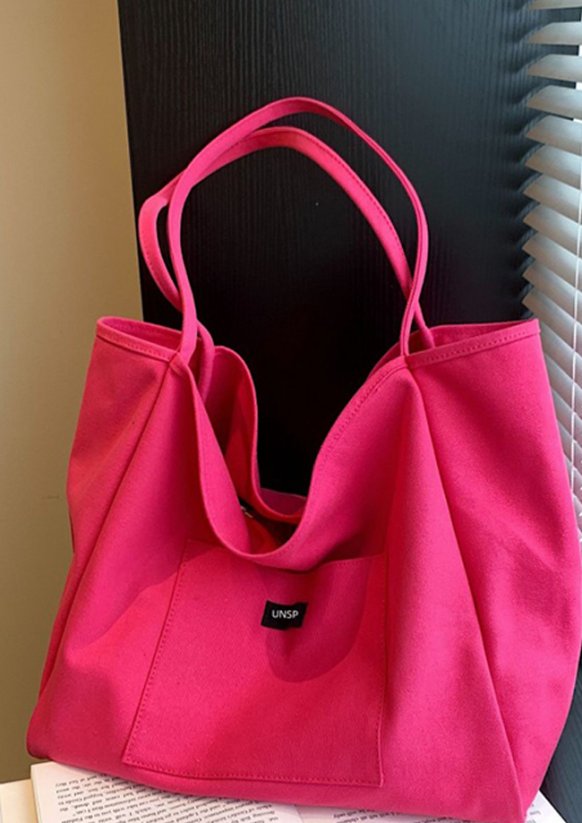 Plážová taška 33x20x31cm - růžová kapsa bavlna