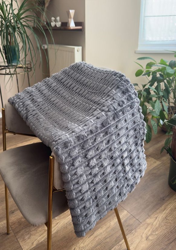 Mikroplyšová deka 220x200cm Viola - šedá jednobarevná