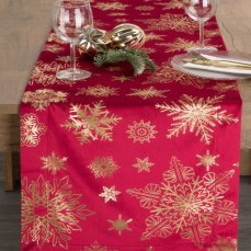 Vánoční ubrus/štola 40x140cm - Joy červená+zlatá velur Vánoční ubrus/štola 40x140cm - Joy červená+zlatá velur