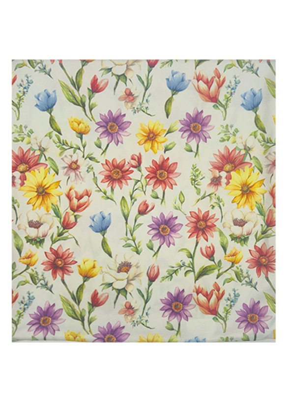 Dekorační povlak na polštář 40x40 na zip velur - květiny barevné