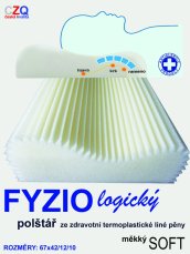 Anatomický polštář 67x42 s výškou 12 a 10cm Fyziologický měkký
