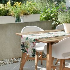Ubrus/běhoun na stůl 40x140cm - Garden listy zelené na bílém Ubrus/běhoun na stůl 40x140cm - Garden listy zelené na bílém