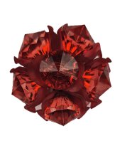 Ozdobná spona na závěsy a záclony květinka s diamanty z plastu červená