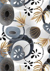 Bavlněné povlečení Lux 140x200+70x90cm - Abstrakce modrá/bílá detail