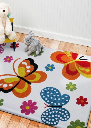 Dětský kusový koberec motýlci 14 barvy krémové 4sleep detail