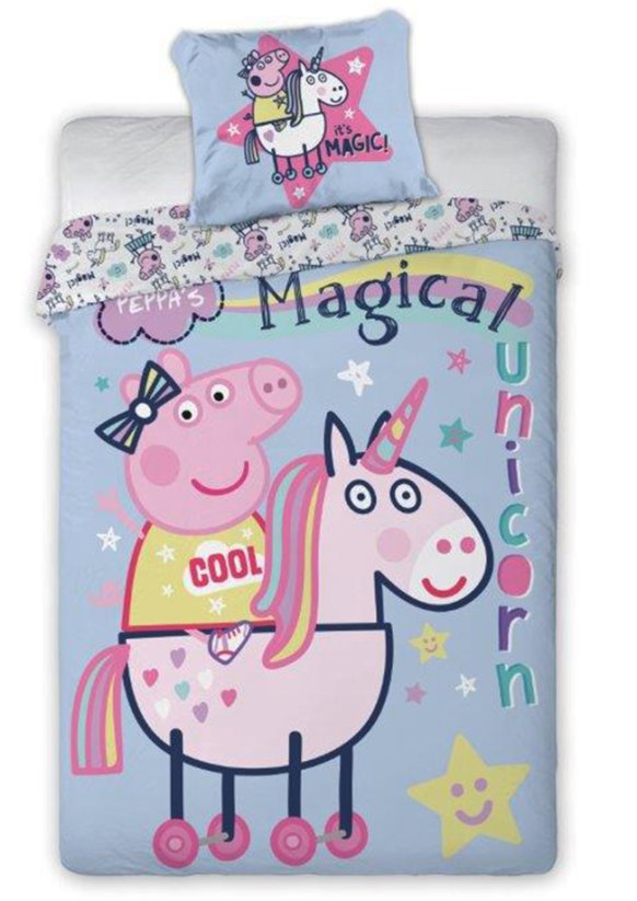 Dětské povlečení peppa pig jednorožec 140x200+70x90cm