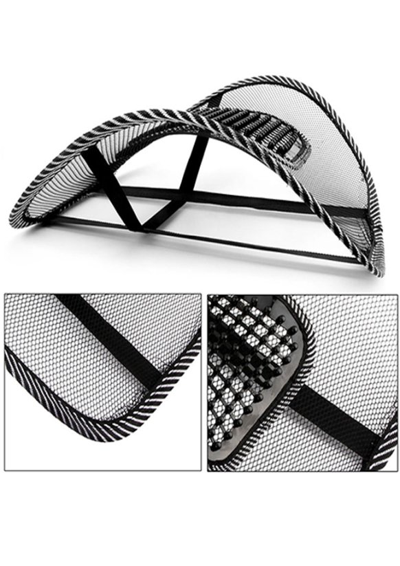 Masážní ergonomická opěrka zad na židli uchycení pomocí gum