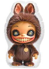 Dekorační polštář Labubi - hnědý