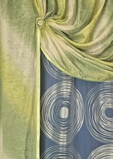 Sada hotový závěs + záclona 150x160cm - zeleno/bílé barvy detail zavěsu+zaclony