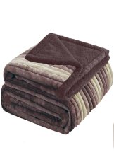 Mikroplyšová deka ovečka/beránek 160x200cm - Pruhy hnědá Mikroplyšová deka ovečka/beránek 160x200cm - Pruhy hnědá