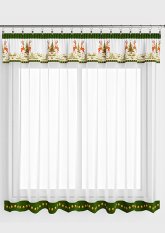 Hotová vánoční záclona 300x140cm - Jeleni zelené Hotová vánoční záclona 300x140cm - Jeleni zelené