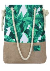 Plážová taška 37x38x8cm - Listy zelené
