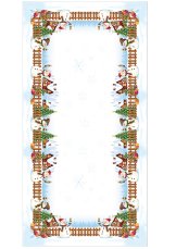 Vánoční ubrus Sněhuláci zelený