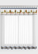 Hotová vánoční záclona 300x140cm - Šišky šedá Hotová vánoční záclona 300x140cm - Šišky šedá