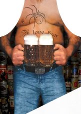 Kuchyňská zástěra 55x72cm - Muž a pivo