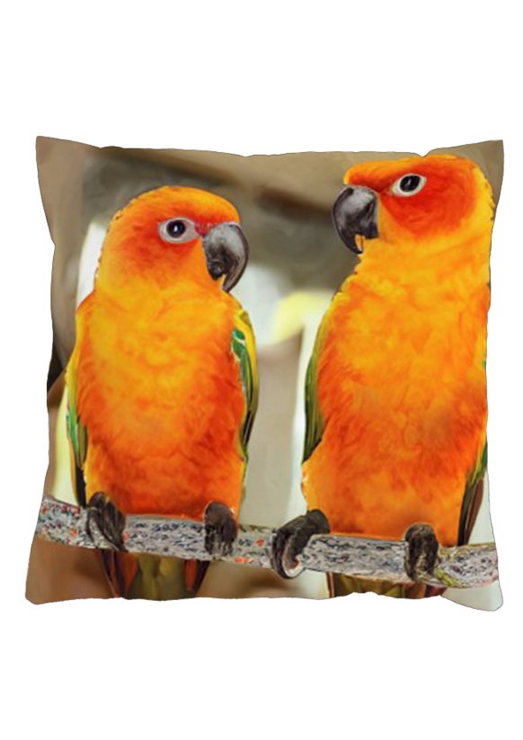 Povlak na polštář 40x40 na zip velur Papoušci Aratinga