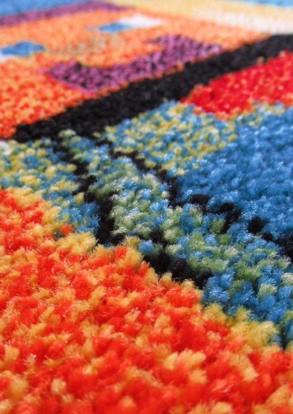 Dětský kusový koberec minecraft barvy modrozelené 4sleep detail vlasu