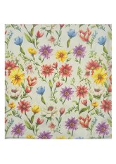 Dekorační povlak na polštář 40x40 na zip velur - květiny barevné