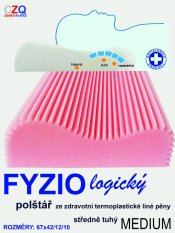 Anatomický polštář 67x42 s výškou 12 a 10cm Fyziologický středně tvrdý
