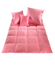 Přírodní péřová přikrývka 140x200 1500g prošitá růžová