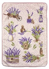 Mikrovlákno utěrka 40x60cm Levandule puntík růžový