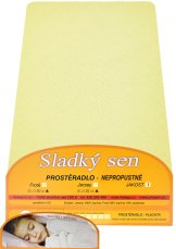 Nepropustné prostěradlo jersey s gumičkou 70x140 banánové Nepropustné prostěradlo jersey s gumičkou 70x140 banánové