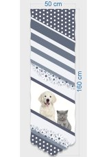 Panelový závěs dětský 50x160cm - Kočka a pes šedá rozměr