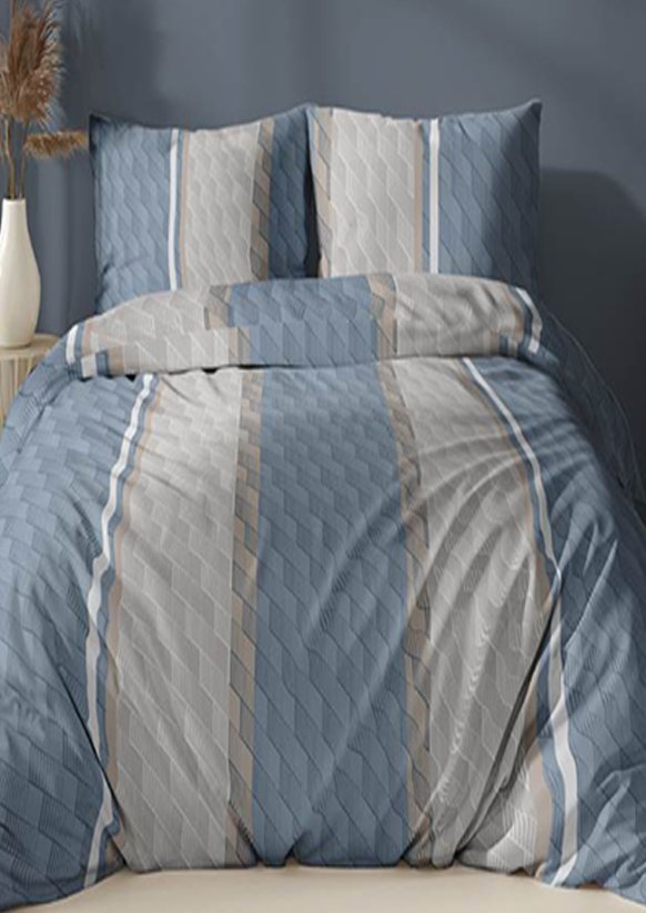 Flanelové povlečení 140x220 +70x90 - Geometrie modrá