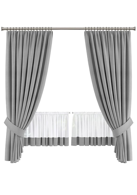 Sada hotových závěsů a záclon na okno Bella šedá