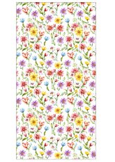 Ubrus na konferenční stůl 50x100cm barevné květiny na bílém