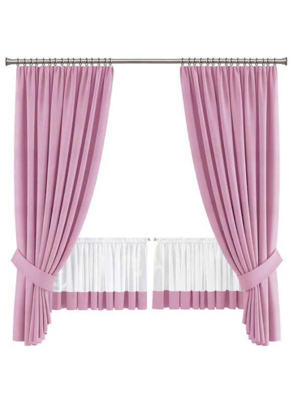 Sada hotových závěsů a záclon na okno Bella lila