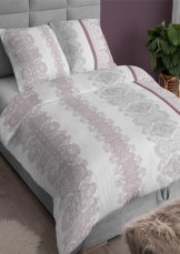 Bavlněné saténové povlečení 140x200 +70x90 - Ornamenty růžovo/šedé 3559 A Bavlněné saténové povlečení 140x200 +70x90 - Ornamenty růžovo/šedé 3559 A