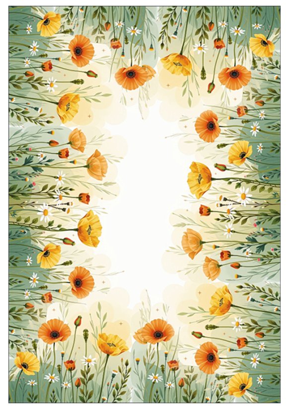 Ubrus/prostírání 30x45cm - louka máky