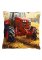 Povlak na polštář 40x40 na zip velur traktor červený
