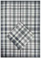 Kuchyňská utěrka egyptská bavlna káro šedé