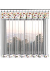 Hotová záclona 300x160cm - Květiny barevné