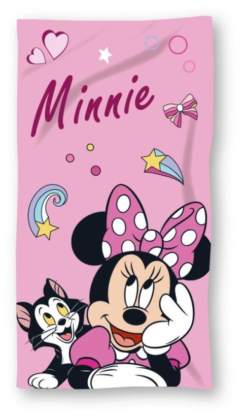 Dětská froté osuška 70x140cm - Myška Minnie a kočička růžová