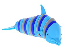 Fidget delfín modrý 17cm klik klak pruh modrý Fidget delfín modrý 17cm klik klak pruh modrý
