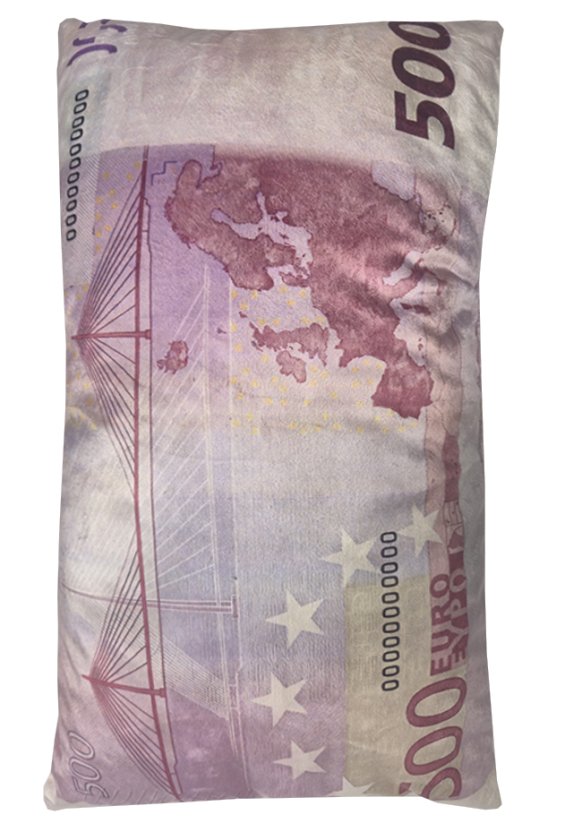 Dekorační polštář bankovka 500 Eur 30x50cm 2