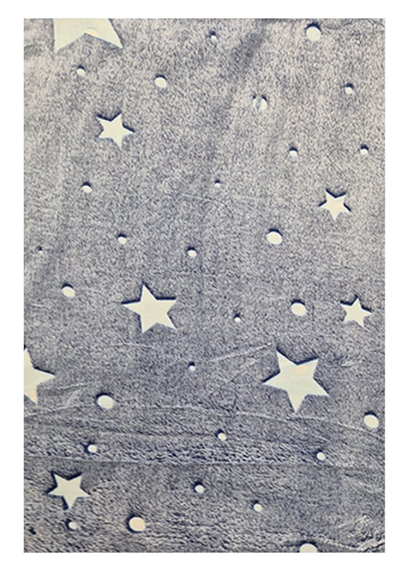 Deka mikroplyšová svítící ve tmě 150x200cm - hvězdy, puntíky modrá