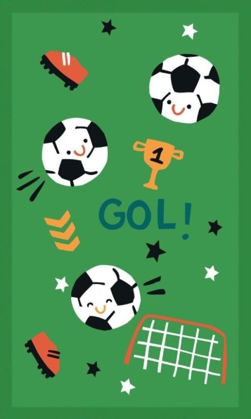 Dětský ručník 30x50cm - Fotbal gól zelený