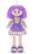 Látková panenka Nanynka fialová 50cm měkké tělo na baterie česky mluvící a zpívající 0m+