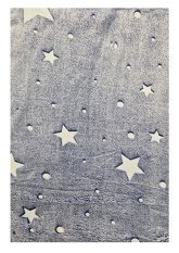 Deka mikroplyšová svítící ve tmě 150x200cm - hvězdy, puntíky modrá Deka mikroplyšová svítící ve tmě 150x200cm - hvězdy, puntíky modrá