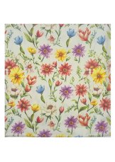 Dekorační povlak na polštář 40x40 na zip velur - květiny barevné