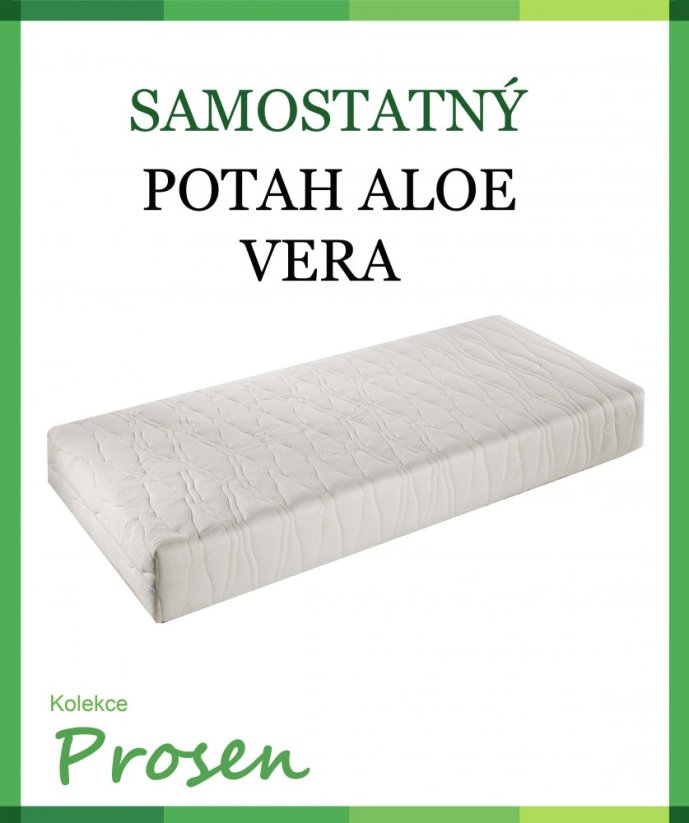 Antialergický potah je ideální pro osoby s citlivou pokožkou. Vlákna josu nasycena přírodním extraktem rostliny ALOE, který se s úspěchem používá taky v kosmetice k ošetření pokožky rukou. Dává pokožce elastičnost a zlepšuje prokrvení.Praní na 40°C.